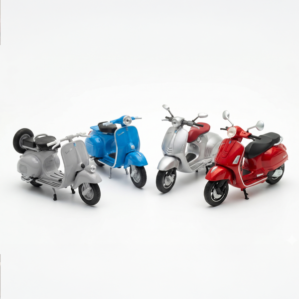 Pack x4 Motos Italianas Vespa Welly Escala 1:18