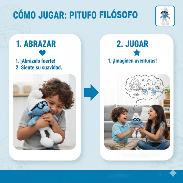 Peluche Pitufo Filósofo - Los Pitufos