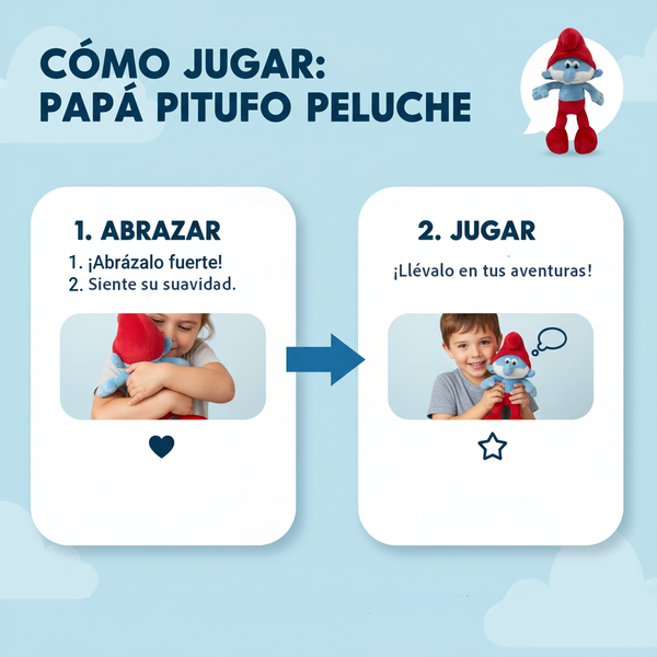 Peluche Papá Pitufo - Los Pitufos