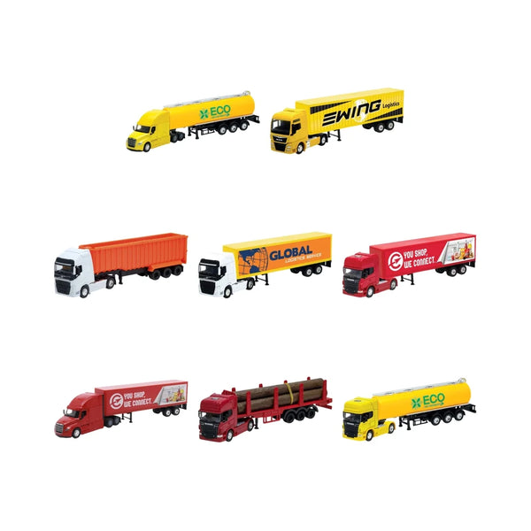Pack x8 Camiones Welly Colección Completa Escala 1:64