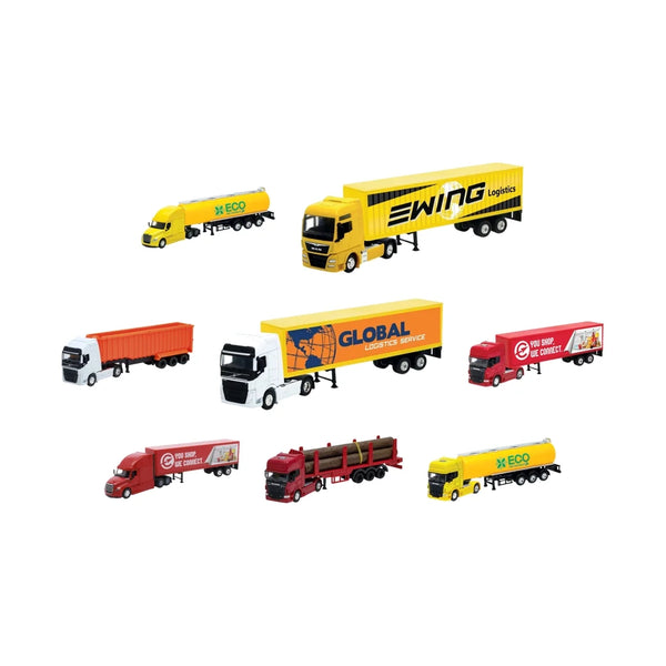 Pack x8 Camiones Welly Colección Completa Escala 1:64