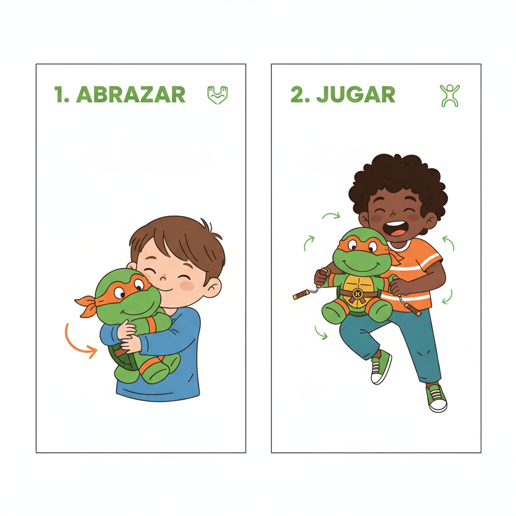 Peluche Tortugas Ninjas Miguel Angel - Las Tortugas Ninjas
