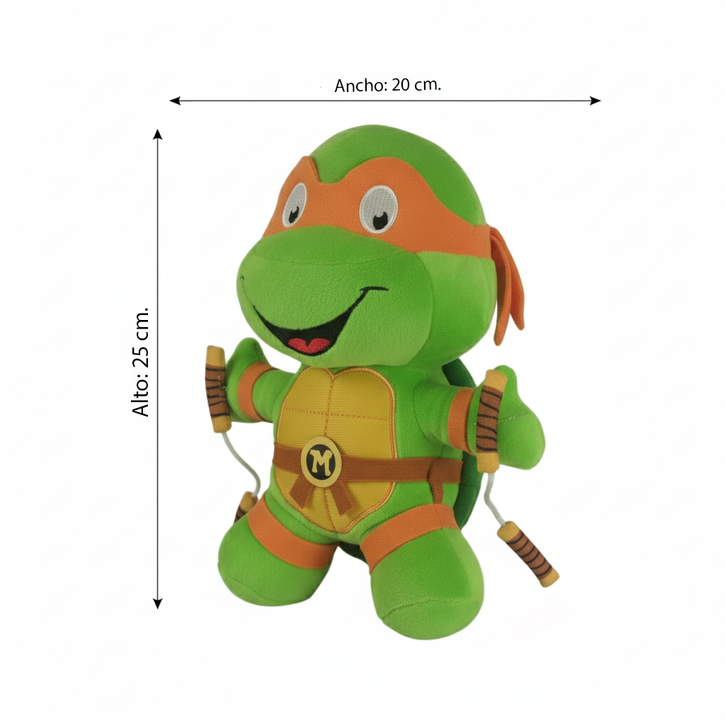 Peluche Tortugas Ninjas Miguel Angel - Las Tortugas Ninjas