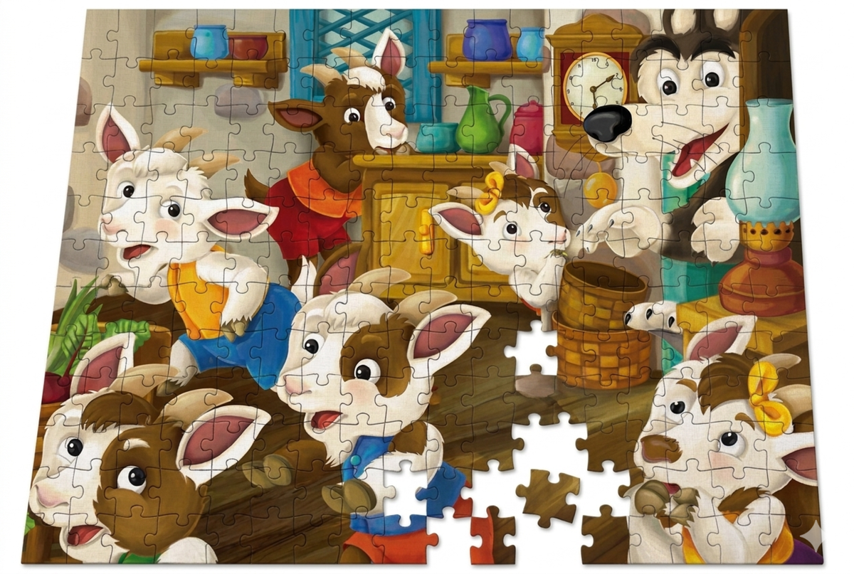 Puzzle 100 Pcs - El Lobo Y Los Chivitos - Toyng Chile