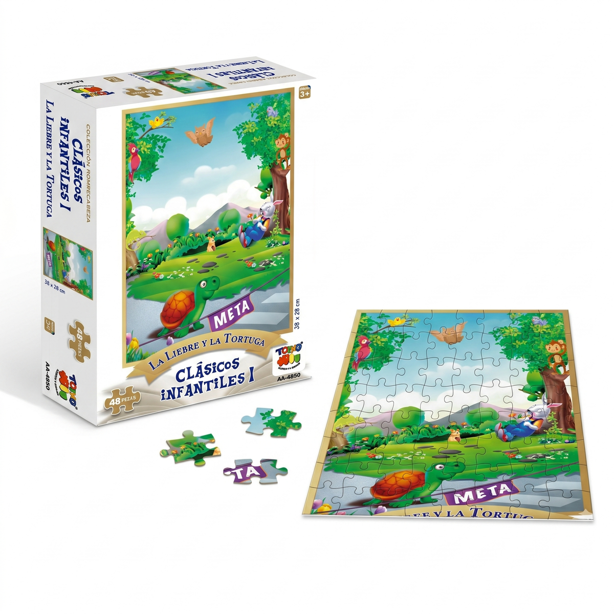 Puzzle 48 Piezas - La Liebre Y La Tortuga - Toyng - Toyng Chile