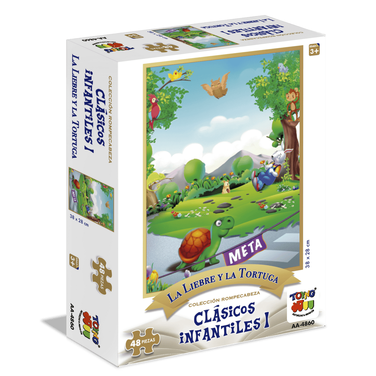 Puzzle 48 Piezas - La Liebre Y La Tortuga - Toyng - Toyng Chile