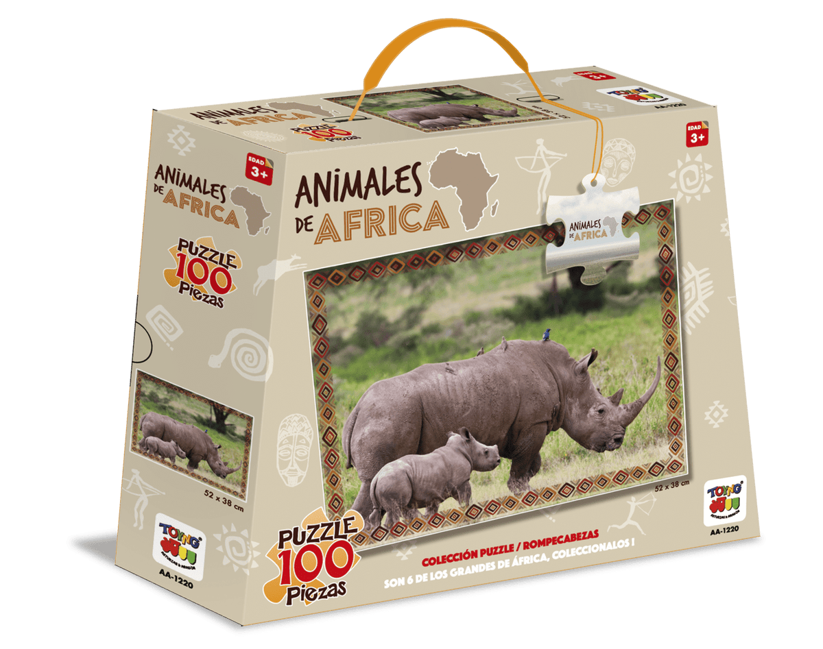 Puzzle Rinocerontes (100 Piezas) - Toyng - Toyng Chile