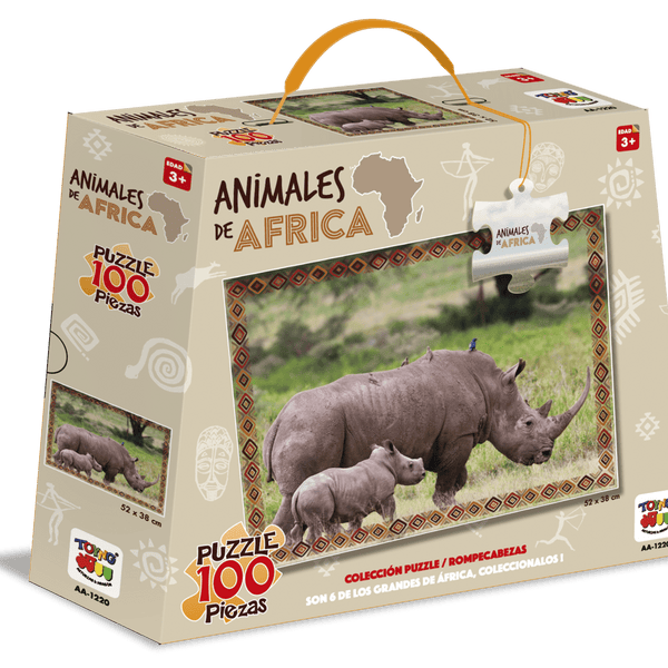 Puzzle Rinocerontes (100 Piezas) - Toyng - Toyng Chile