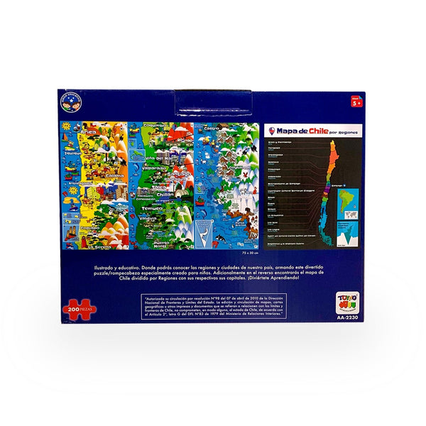 Puzzle Rompecabezas Mapa De Chile (200 Piezas) - Toyng - Toyng Chile