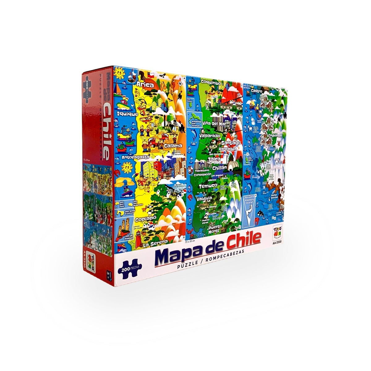 Puzzle Rompecabezas Mapa De Chile (200 Piezas) - Toyng - Toyng Chile