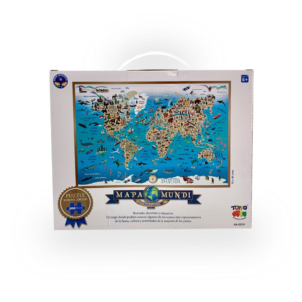 Puzzle Rompecabezas Mapamundi (200 Piezas) - Toyng - Toyng Chile