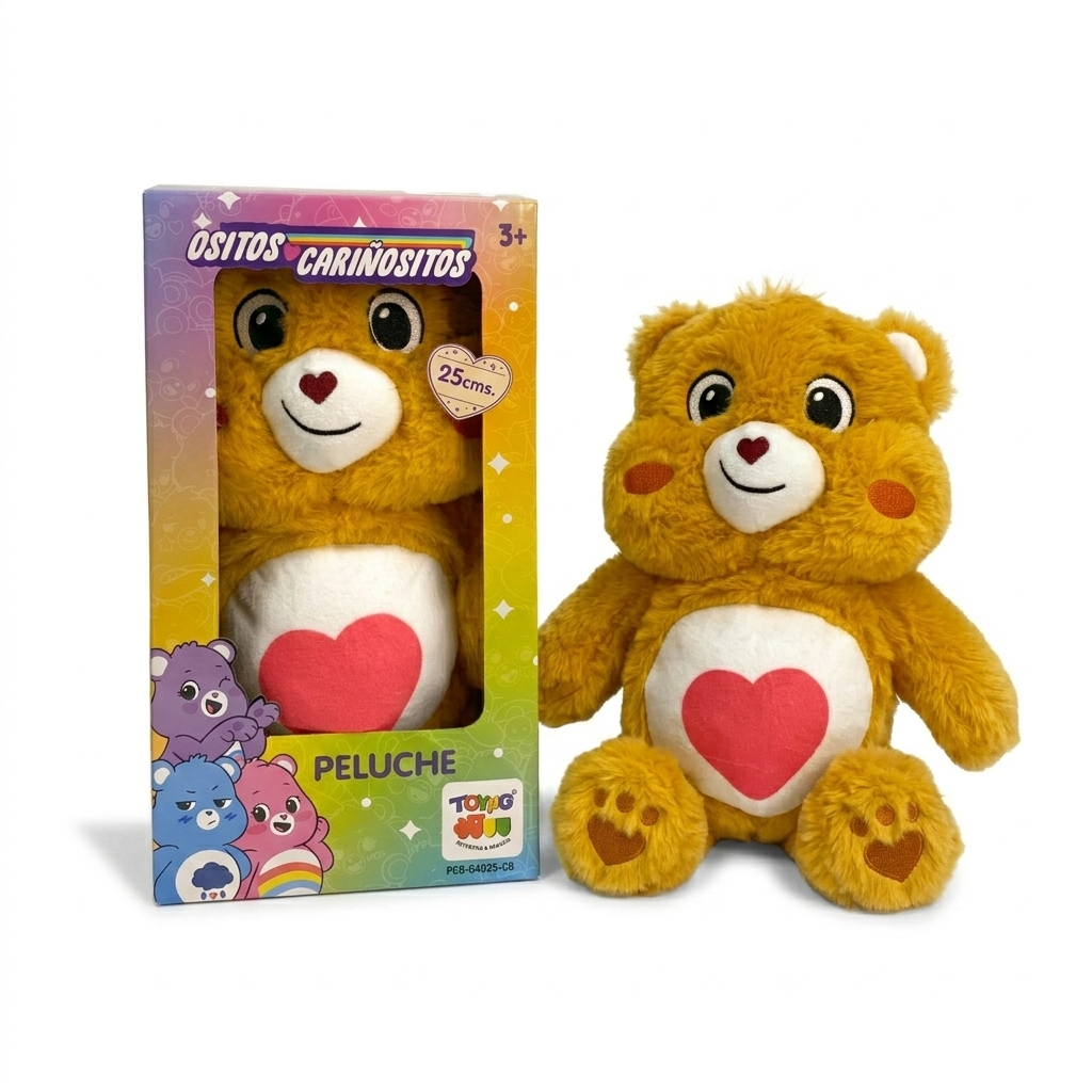 Peluche Tiernosito Naranja 25Cm en Caja - Ositos Cariñositos