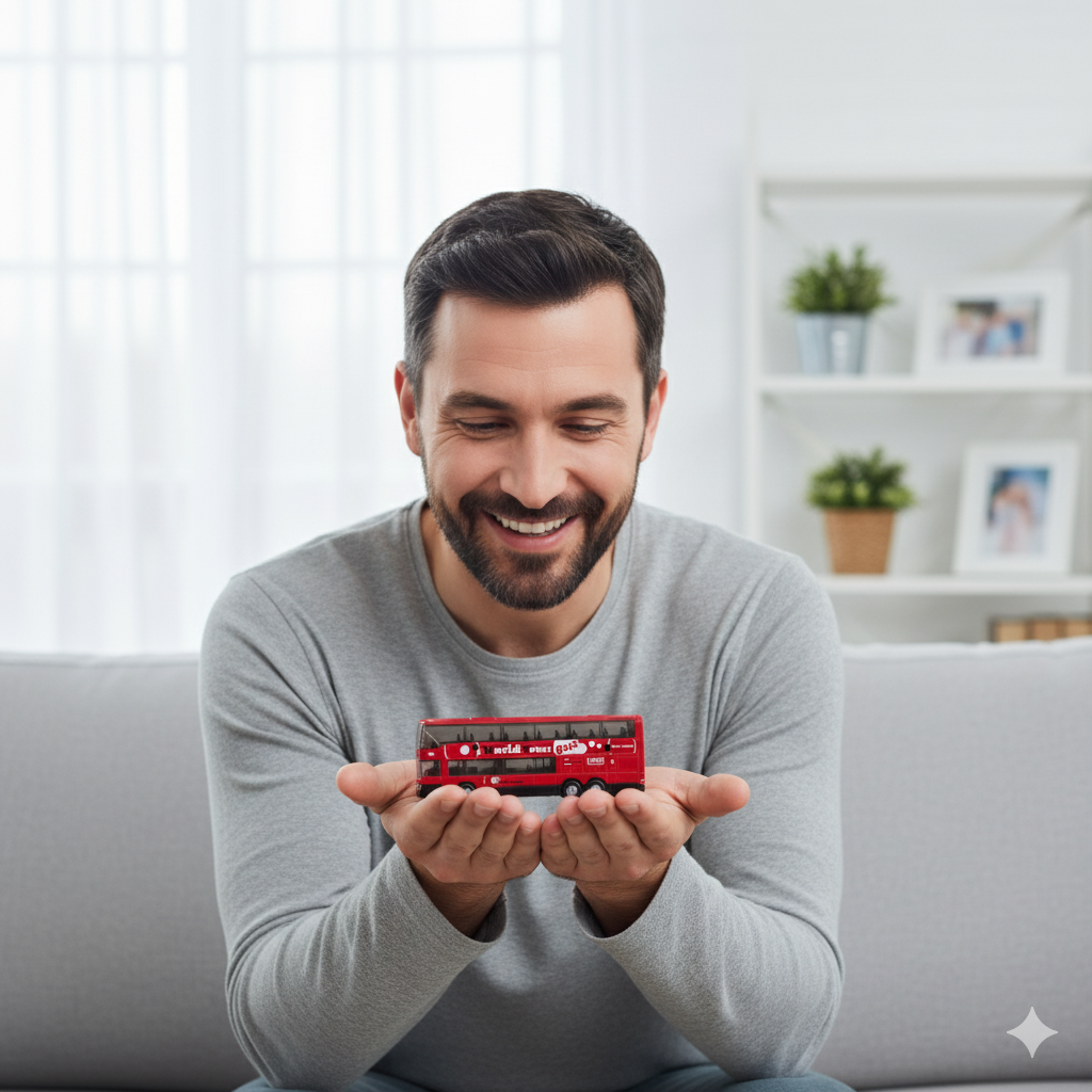 Bus Mercedes Benz MB 0 404 DD Escala 1:64 - Welly