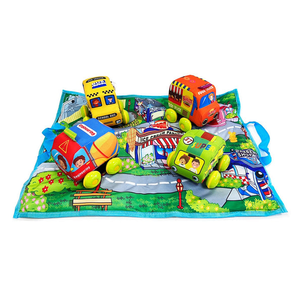 Alfombra De Juego Blanda Con Vehículos - Set Interactivo - Toyng - Toyng Chile