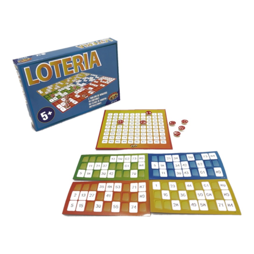 Loteria 48 Cartones Fichas De Madera