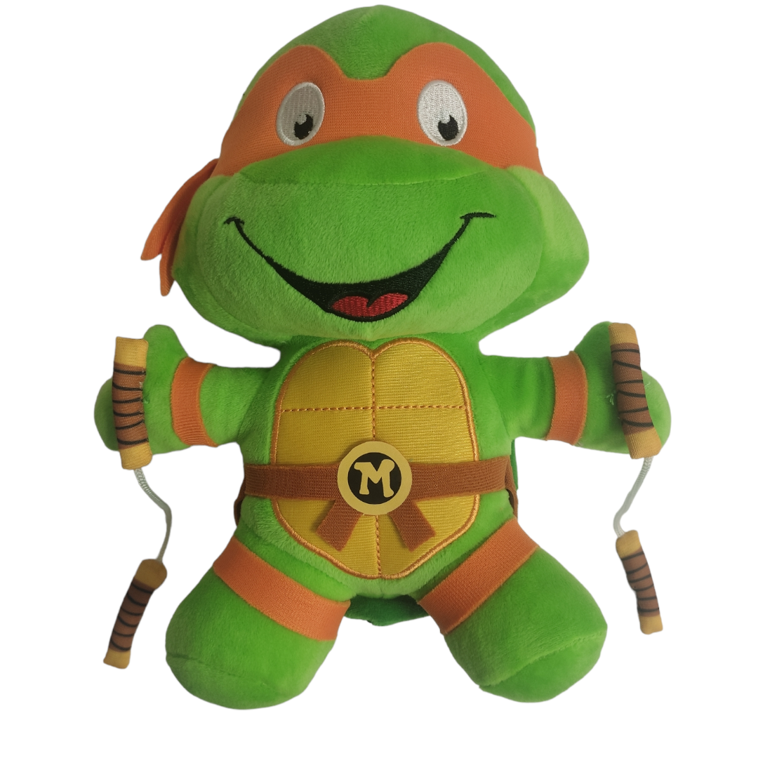 Peluche Cabezón De 23 Cms Tortugas Ninjas Miguel Angel